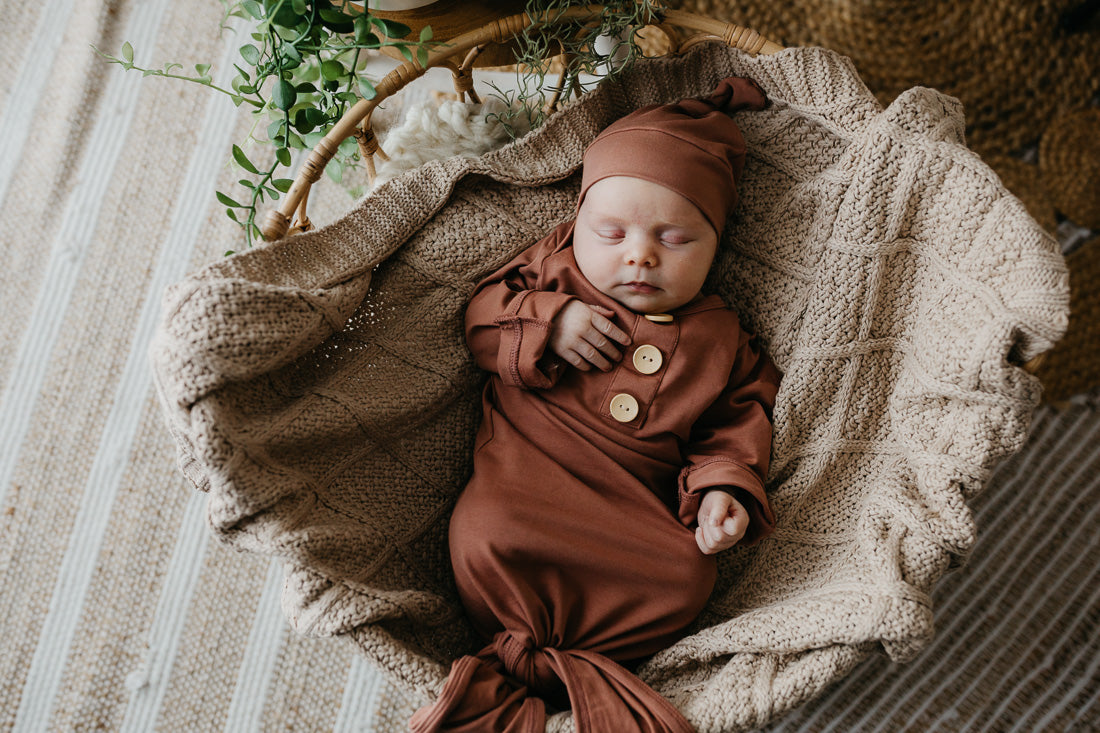 Cinnamon Newborn Knotted Gown