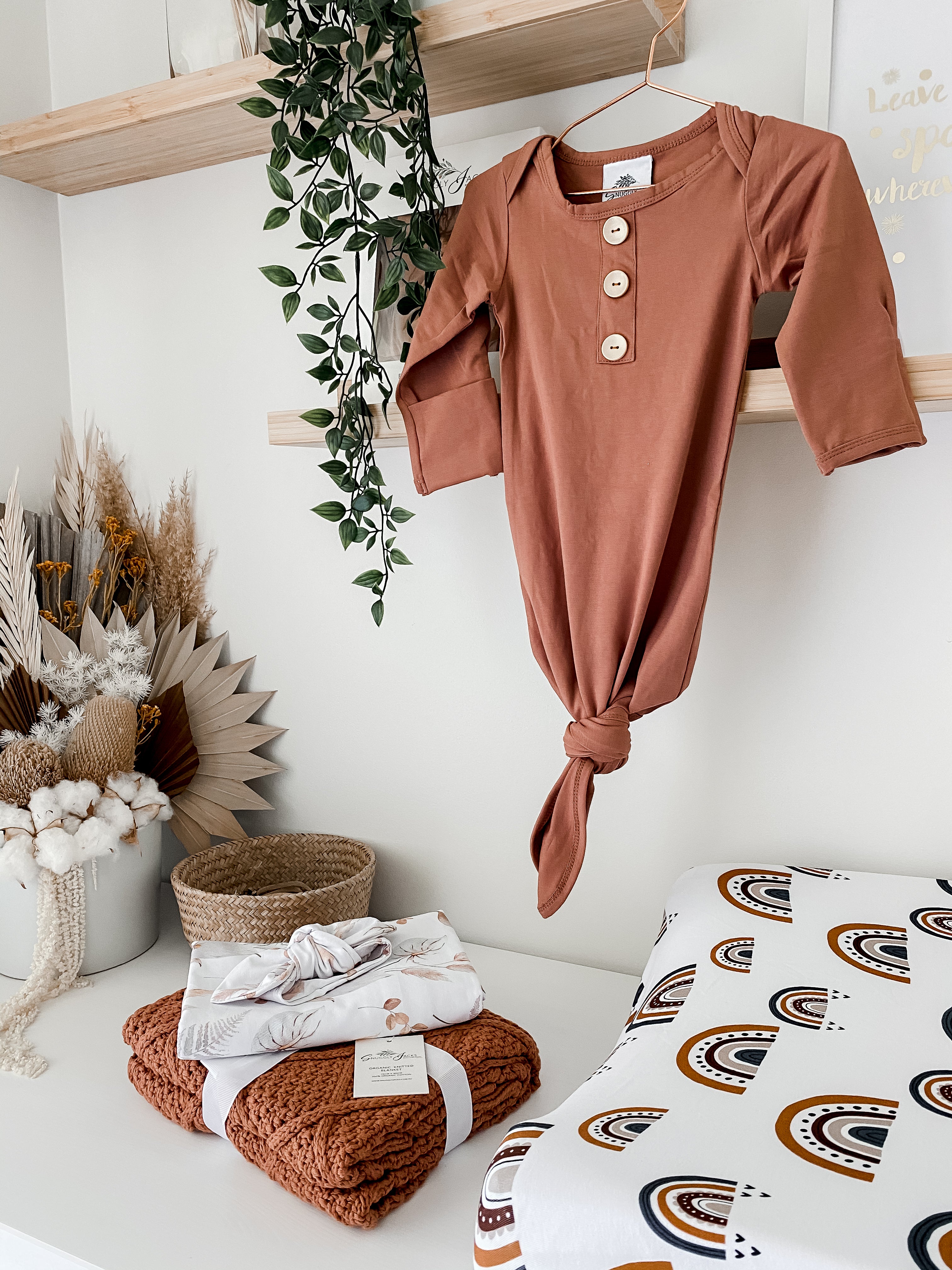 Cinnamon Newborn Knotted Gown