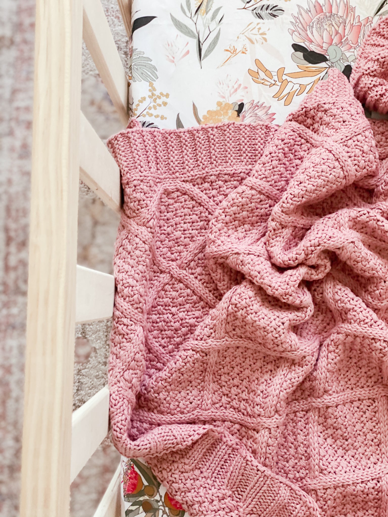 Rose Knitted Blanket