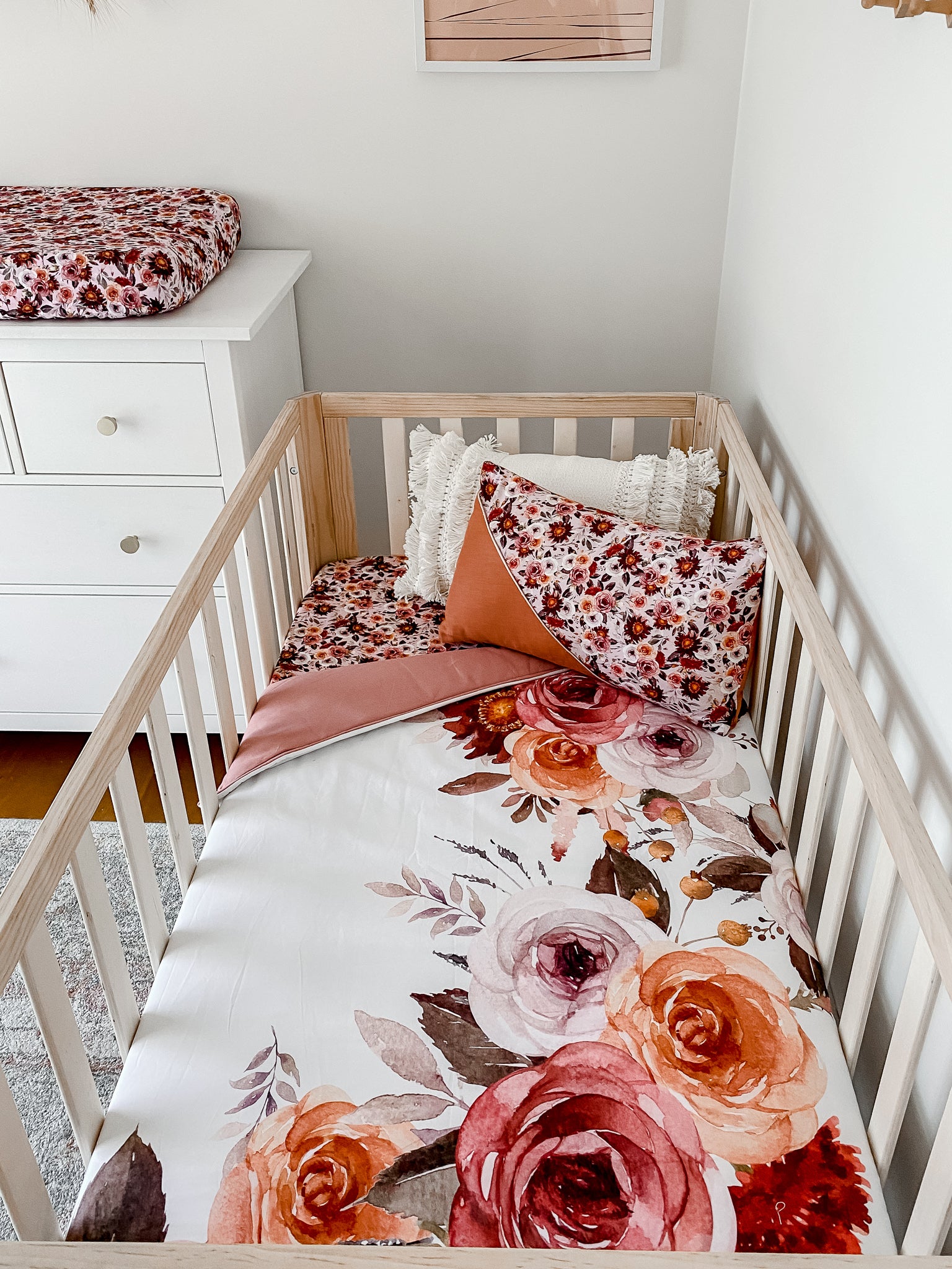Baby quilt with beautiful floral design