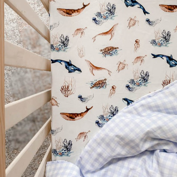Ocean Fitted Crib Sheet