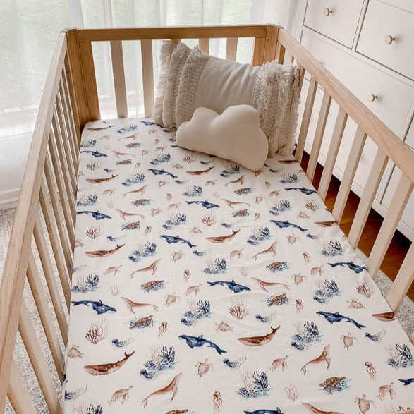 Ocean Fitted Crib Sheet