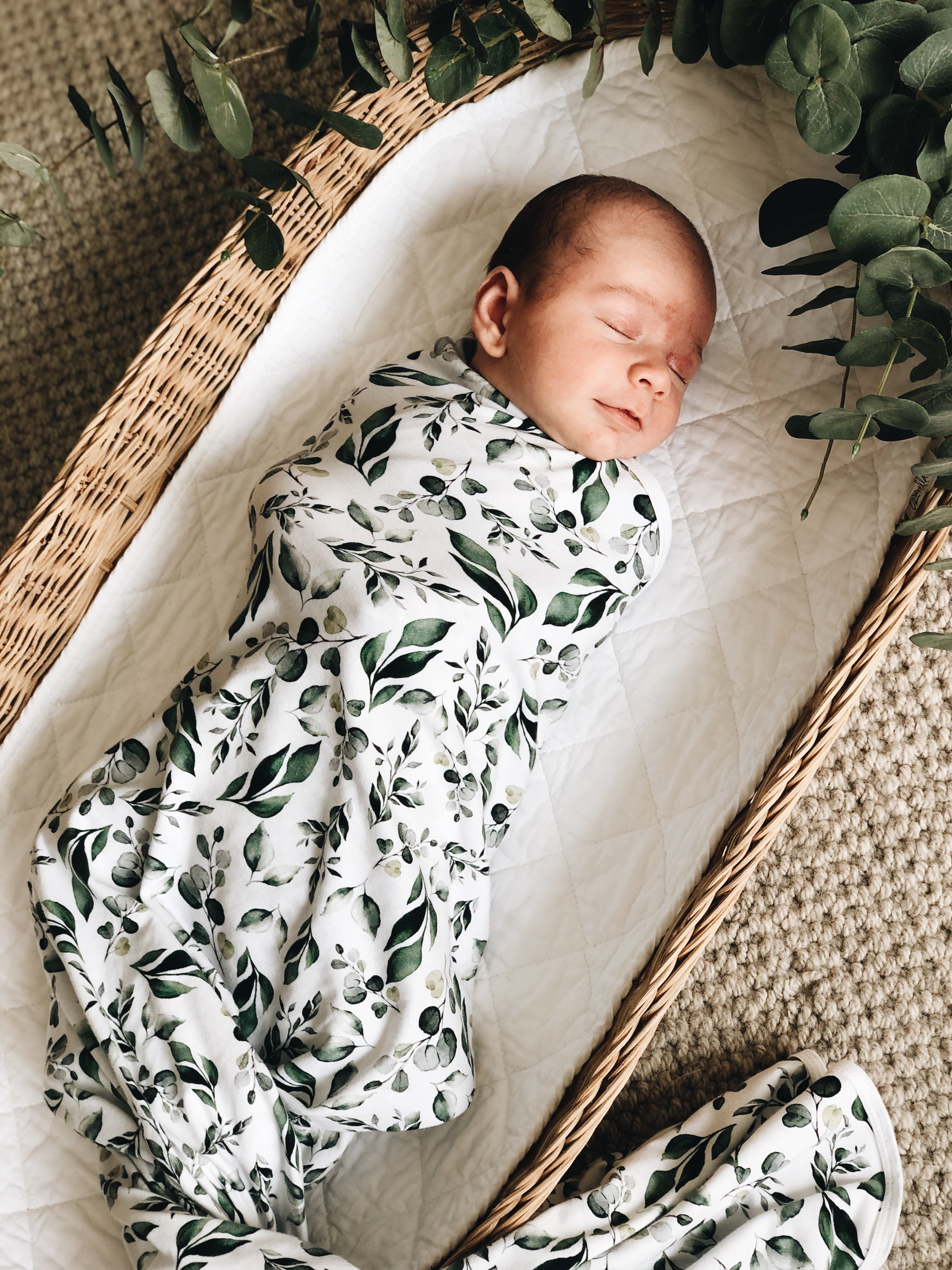 Golden Leaves Jersey Swaddle Wrap & Beanie