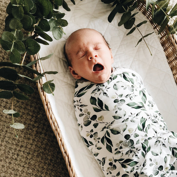 Golden Leaves Jersey Swaddle Wrap & Beanie