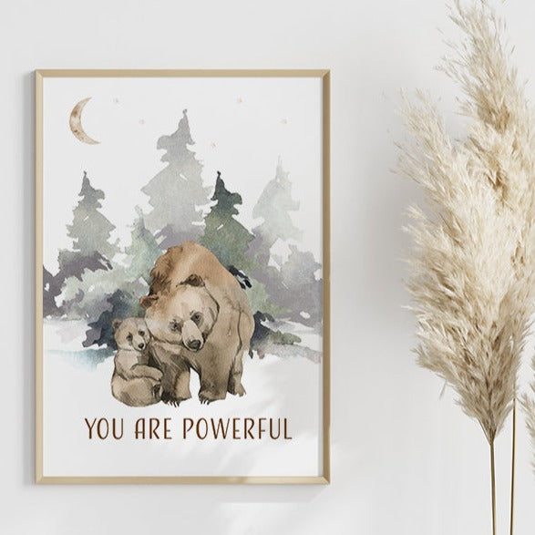 Grizzly You Are POWERFUL Printable Wall Art Printable Wall Art
